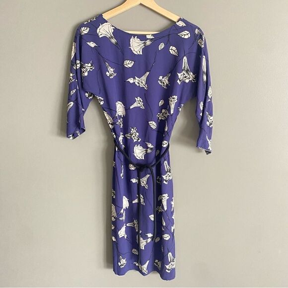 Aritzia T.Babaton Blue Floral Silk Crepe Business Casual Work Dress Size XS - Picture 1 of 6